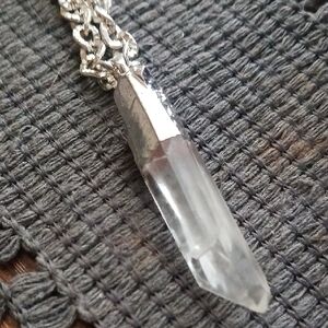 Silver Crystal Pendant Necklace